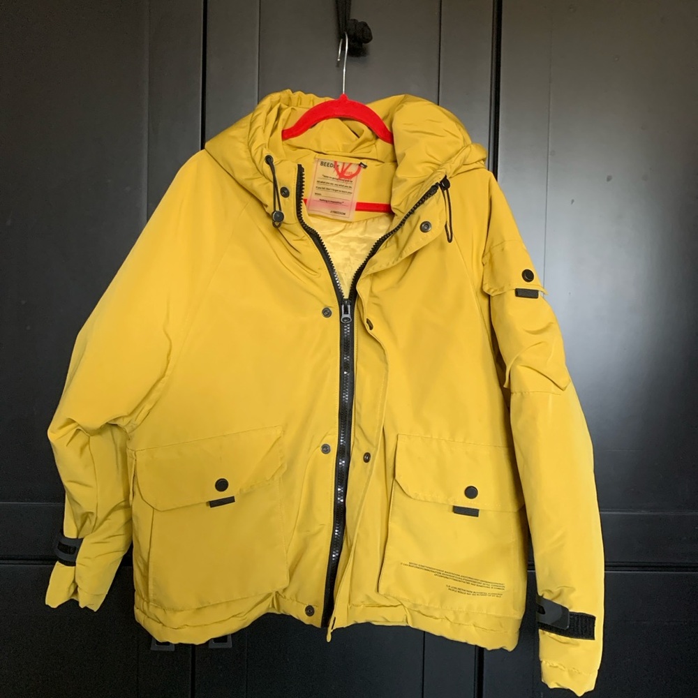 Yellow Hooded Beedee Jacket L